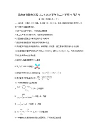 甘肃省张掖市某校2024-2025学年高二下学期6月月考化学试卷