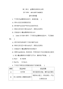 苏教版 (2019)必修 第一册金属钠及钠的化合物同步测试题