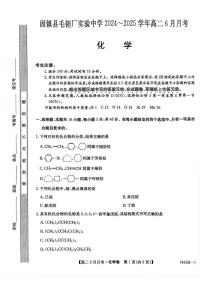 安徽省蚌埠市固镇县毛钽厂实验中学2024-2025学年高二下学期6月月考化学试卷
