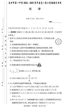 湖南省长沙市第一中学2024-2025学年高一下学期6月期末考试化学试题（PDF版附答案）