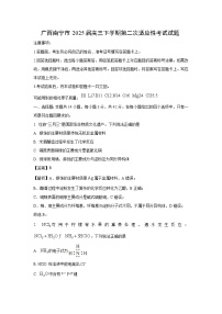 广西南宁市2025届高三下第二次适应性考试化学试卷（解析版）