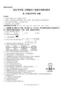 浙江省温州市十校联合体2024-2025学年高二下学期6月期末联考化学试卷（PDF版附答案）