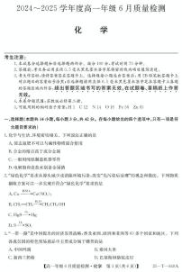 河北省邢台市七县多校2024-2025学年高一下学期6月质量检测试题 化学 PDF版含解析