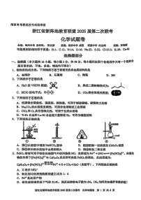 浙江新阵地教育联盟2025届高三2月联考-化学试题（含答案）