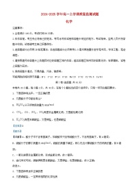 四川省成都市2024_2025学年高一化学上学期期中试题含解析