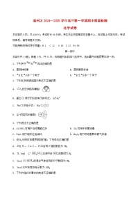 北京市通州区2025届高三化学上学期11月期中质量检测试题含解析