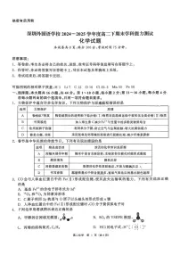 深圳外国语学校2024-2025学年高二下学期期末学科能力测试化学试题+答案