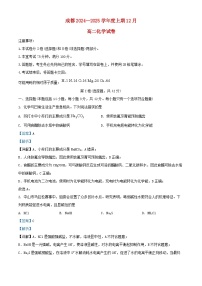 四川省成都市2024_2025学年高二化学上学期12月月考试题含解析