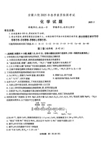 安徽省六校联考2025届高三下学期2月开学考-化学试题（含答案）