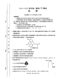 河南省新乡市2024-2025学年高一下学期7月期末考试化学试题（PDF版附解析）