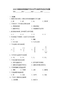 2025年湖南省普通高中学业水平合格性考试化学试题（无答案）