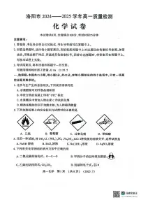 河南省洛阳市2024-2025学年高一下学期期末考试化学试卷（PDF版附答案）