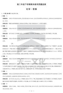 河南省2024-2025高二年级下学期期末教学质量监测化学含答案解析
