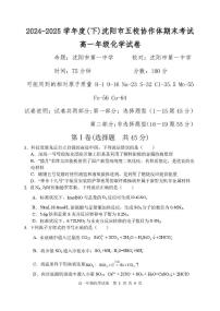 辽宁省沈阳市五校协作体2024-2025学年高一下学期期末联考化学试卷（含答案）