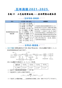 五年（2021-2025）高考化学真题分类汇编：专题23 化学工艺流程综合题——原材料转化制备类（解析版）