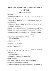 湖南省“一起考”部分学校大联考2025届高三下学期模拟考试（三） (1)化学试卷（解析版）