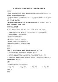 山东省济宁市2024届高三化学上学期期末考试试题[有解析]