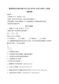 陕西省西安市部分学校2024_2025学年_高一化学上学期12月联考检测试卷