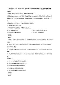 四川省广安市2024_2025学年_高二化学上学期第一次月考检测试卷[有解析]