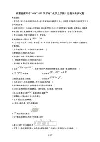 湖南省衡阳市2024~2025学年高二化学上学期1月期末考试试题（附解析）