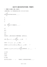 2025年上海市高考化学试卷（等级性）（含答案）