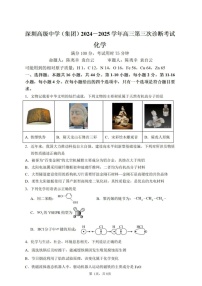 深圳高级中学（集团）2025届高三第三次诊断考化学试题（含答案）