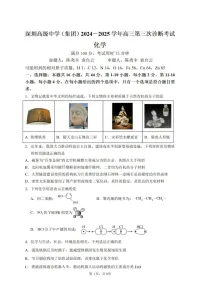 深圳高级中学（集团）2025届高三第三次诊断考化学试题（含答案）