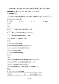 四川省眉山市仁寿县2024~2025学年高一化学上册9月月考试卷