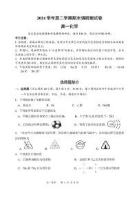 浙江省湖州市2024-2025学年高一下学期期末考试化学试题（含答案）