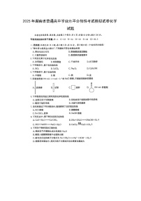 2025年湖南省普通高中学业水平合格性考试模拟化学（图片版）试卷