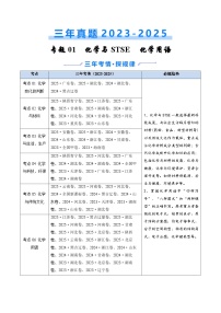 三年（2023-2025）高考化学真题分类汇编：专题01 化学与STSE 化学用语（解析版）