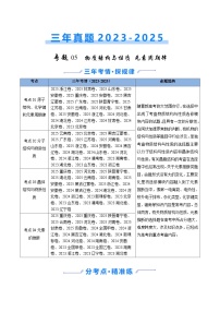 三年（2023-2025）高考化学真题分类汇编：专题05 物质结构与性质 元素周期律（原卷版）