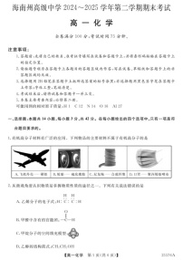 青海省海南藏族自治州高级中学2024-2025学年高一下学期期末考试化学试卷