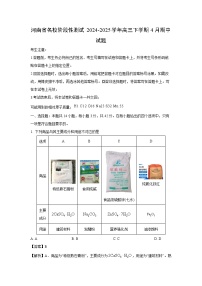 【化学】河南省名校阶段性测试2024-2025学年高三下学期4月期中试题（解析版）