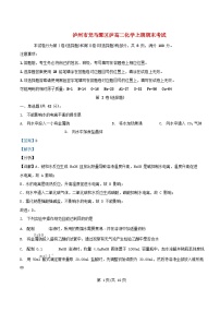 四川省泸州市2024_2025学年高二化学上学期1月期末试题含解析
