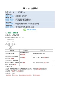 【暑假预习】第21讲 电解原理 -2025年新高二化学暑假衔接讲练 (人教版)（含答案）