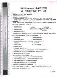 新疆喀什地区莎车县2024-2025学年高一下学期7月期末考试化学试卷