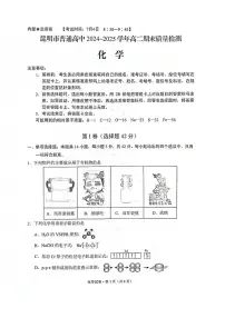 云南昆明2024-2025学年高二下学期期末质量监测化学试卷+答案
