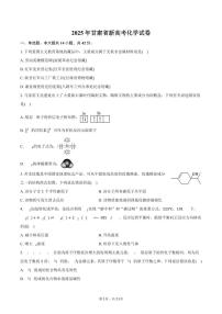 2025年甘肃省新高考化学试卷（含解析）