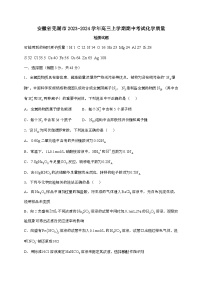 安徽省芜湖市2023-2024学年高三上学期期中考试化学试卷[附答案]