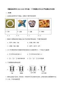安徽省蚌埠市2024-2025学年高一下学期7月期末学业水平监测化学试卷（含答案）含答案解析