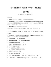 四川省巴中市2026届高三上学期“零诊”模拟考试化学试卷（Word版附答案）