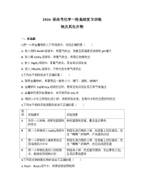 2026届高考化学一轮基础复习训练11 钠及其化合物