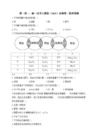 第01周 高一化学人教版（2019）必修第一册周周测练习与答案--高一上学期化学月考