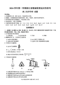 浙江省精诚联盟2024-2025学年高三上学期12月适应性联考化学试卷+答案