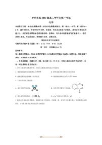 2024～2025学年四川省泸州市高二下期末统一考试化学试卷(含答案)
