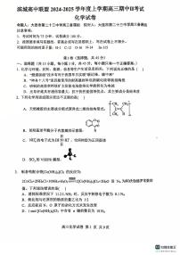 辽宁省大连市滨城高中联盟2024-2025学年高三上学期期中化学试卷+答案