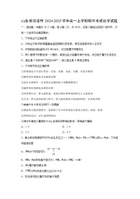 山东省菏泽市2024-2025学年高一上学期期中考试化学化学试卷