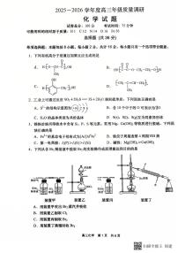 江苏省如皋市2025-2026学年高三上学期期初质量调研化学试卷（PDF版，含答案）