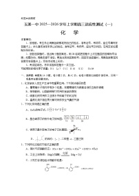 云南省玉溪第一中学2025-2026学年高三上学期适应性测试（一）化学试卷（含答案）